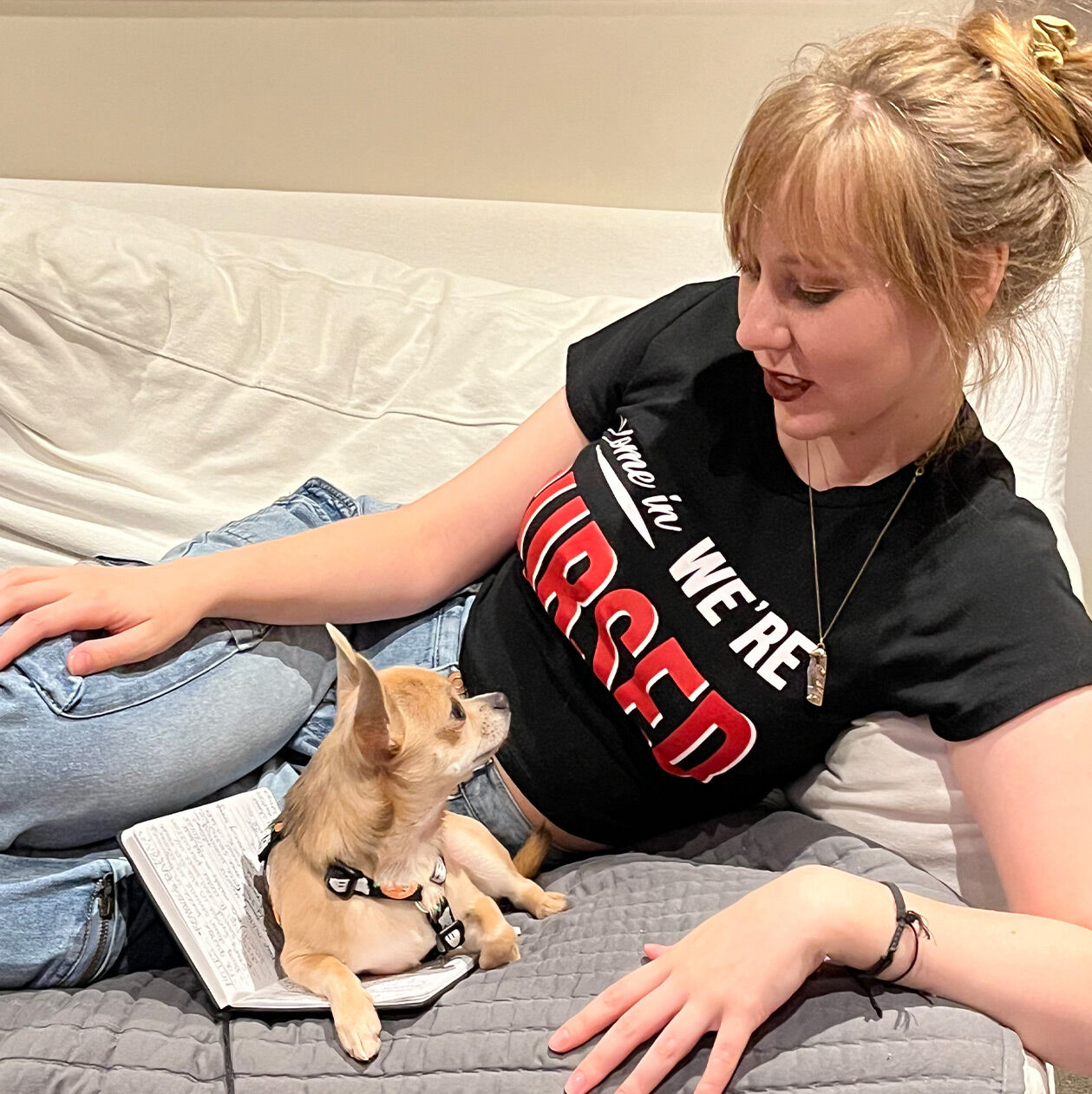 Abigail with her dog